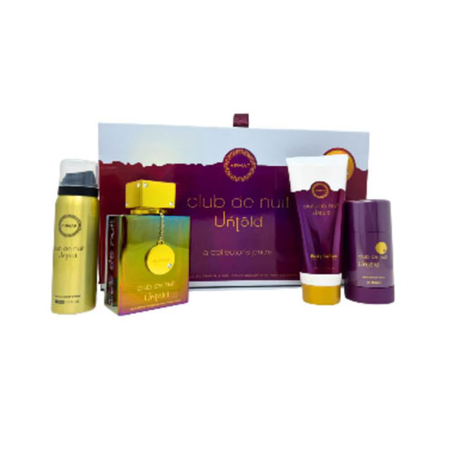 UPG-ARMF-209_1a297948-7604-4c12-9bc3-e318174b23fd.jpg Set Armaf Club De Nuit Untold Unisex 4 Piezas (3.4oz EDP + 1.7oz BL + 2.6oz Deo Stick + 3.4oz BL) - Imagen 1