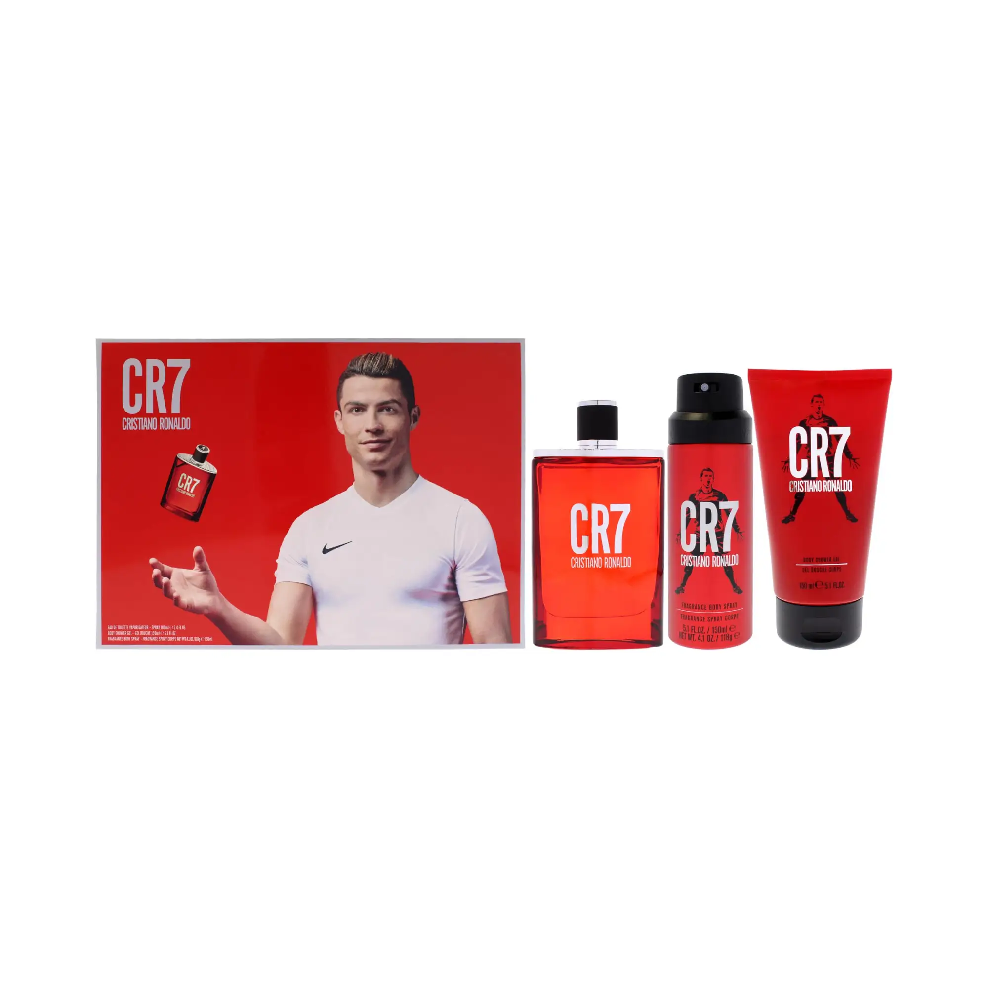 61ZpUgGNBkL.webp Set de fragancia para hombre Cristiano Ronaldo CR7 con eau de toilette, body spray y gel de ducha - Imagen 1