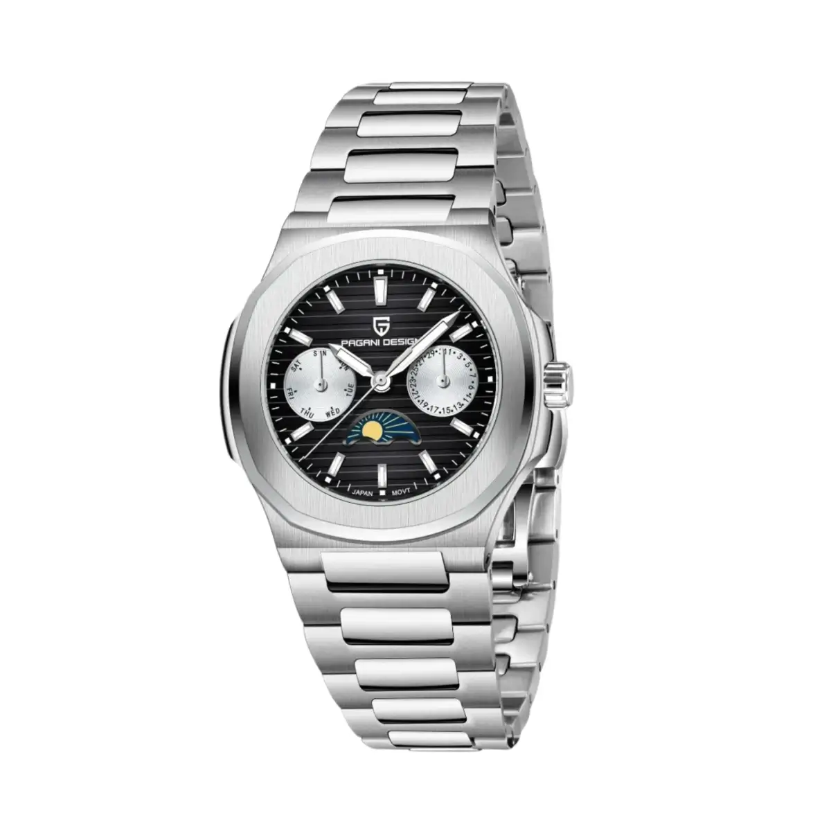 pd-1786-black-7199430.webp Reloj de pulsera Pagani Design PD-1786 con cristal de zafiro y calendario - Imagen 1